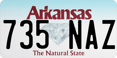 AR license plate 735NAZ
