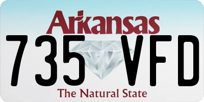 AR license plate 735VFD