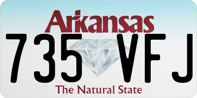 AR license plate 735VFJ