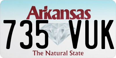 AR license plate 735VUK