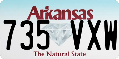 AR license plate 735VXW