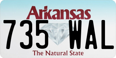 AR license plate 735WAL