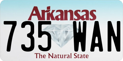 AR license plate 735WAN