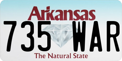 AR license plate 735WAR