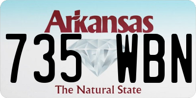 AR license plate 735WBN