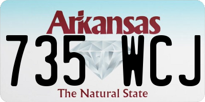 AR license plate 735WCJ