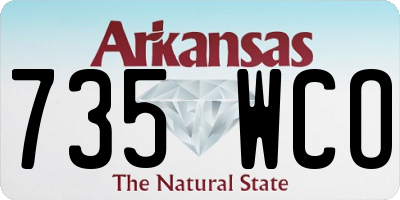 AR license plate 735WCO