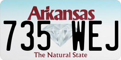 AR license plate 735WEJ