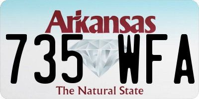 AR license plate 735WFA