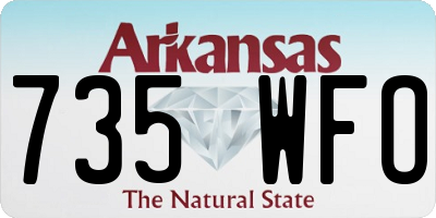 AR license plate 735WFO