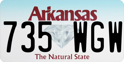 AR license plate 735WGW