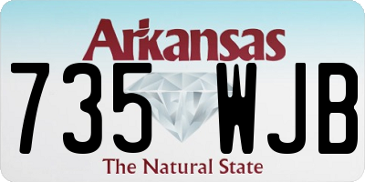 AR license plate 735WJB