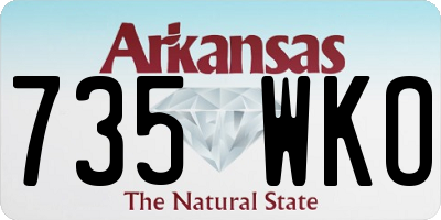 AR license plate 735WKO