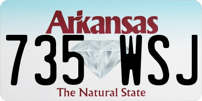 AR license plate 735WSJ
