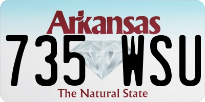 AR license plate 735WSU