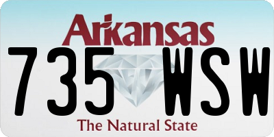 AR license plate 735WSW