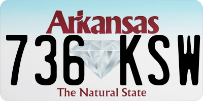 AR license plate 736KSW