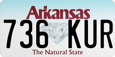 AR license plate 736KUR