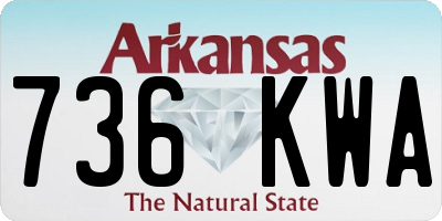 AR license plate 736KWA
