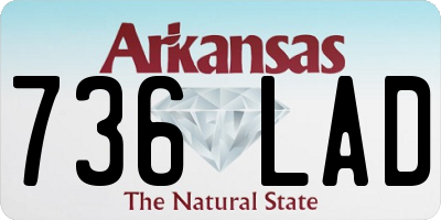 AR license plate 736LAD