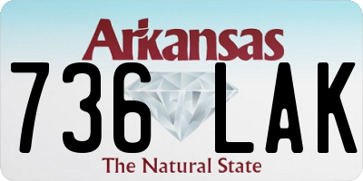 AR license plate 736LAK