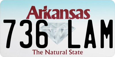 AR license plate 736LAM