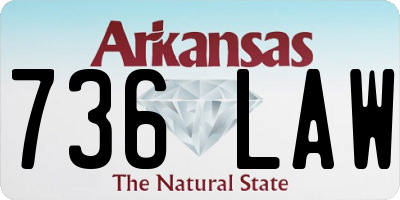 AR license plate 736LAW