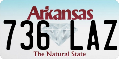 AR license plate 736LAZ