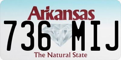 AR license plate 736MIJ
