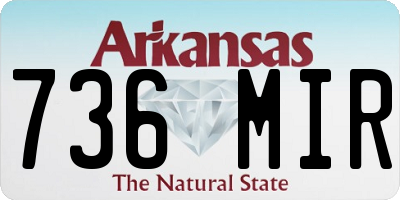 AR license plate 736MIR