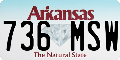 AR license plate 736MSW