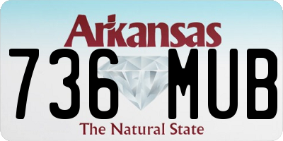 AR license plate 736MUB