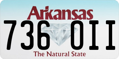 AR license plate 736OII