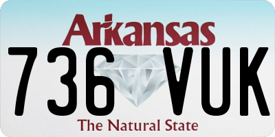 AR license plate 736VUK