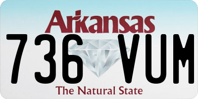 AR license plate 736VUM