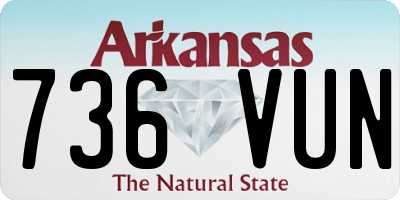 AR license plate 736VUN