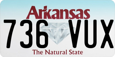 AR license plate 736VUX