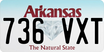 AR license plate 736VXT