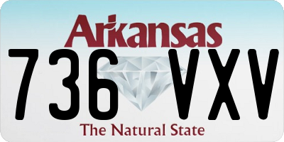 AR license plate 736VXV