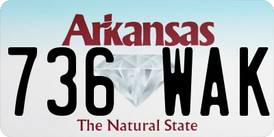 AR license plate 736WAK
