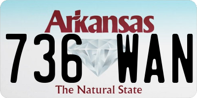AR license plate 736WAN
