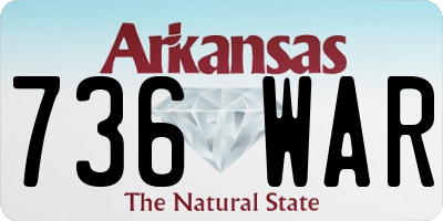AR license plate 736WAR
