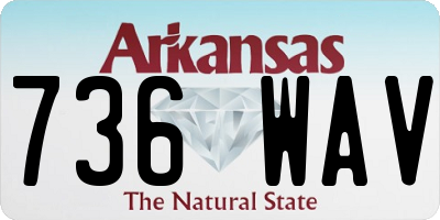 AR license plate 736WAV