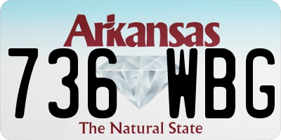 AR license plate 736WBG