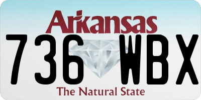 AR license plate 736WBX