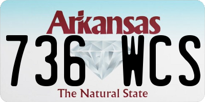 AR license plate 736WCS