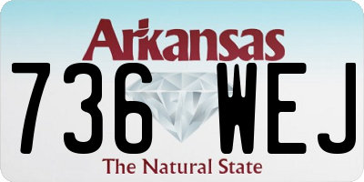 AR license plate 736WEJ