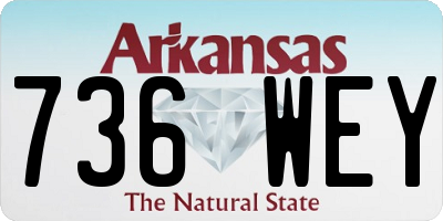 AR license plate 736WEY