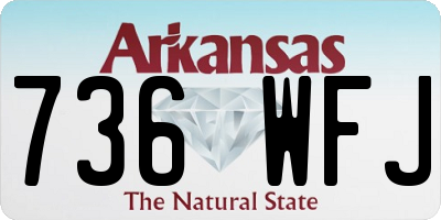 AR license plate 736WFJ