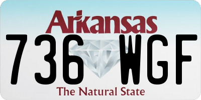 AR license plate 736WGF
